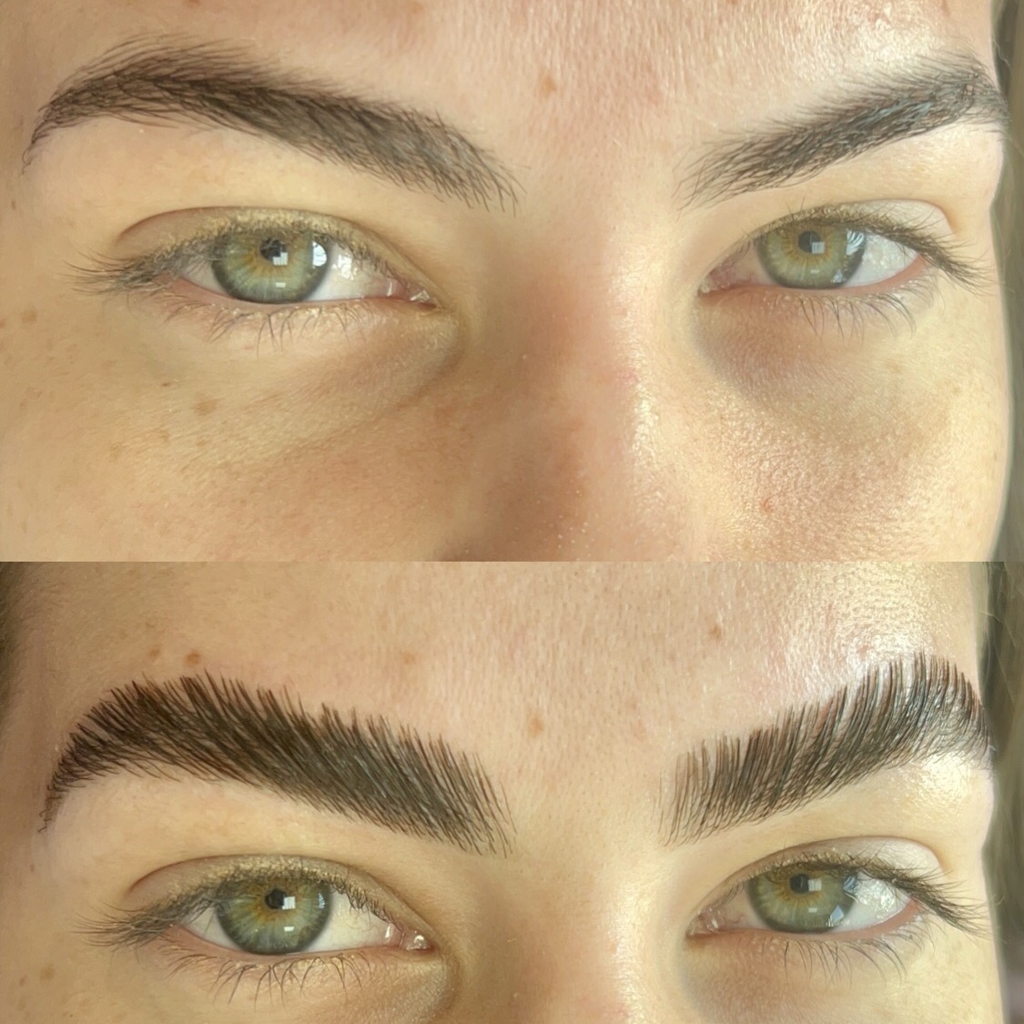 Antes e depois — Brow Lamination
